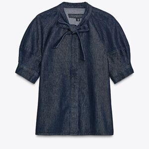 Zara DENIM TIE SHIRT(M)